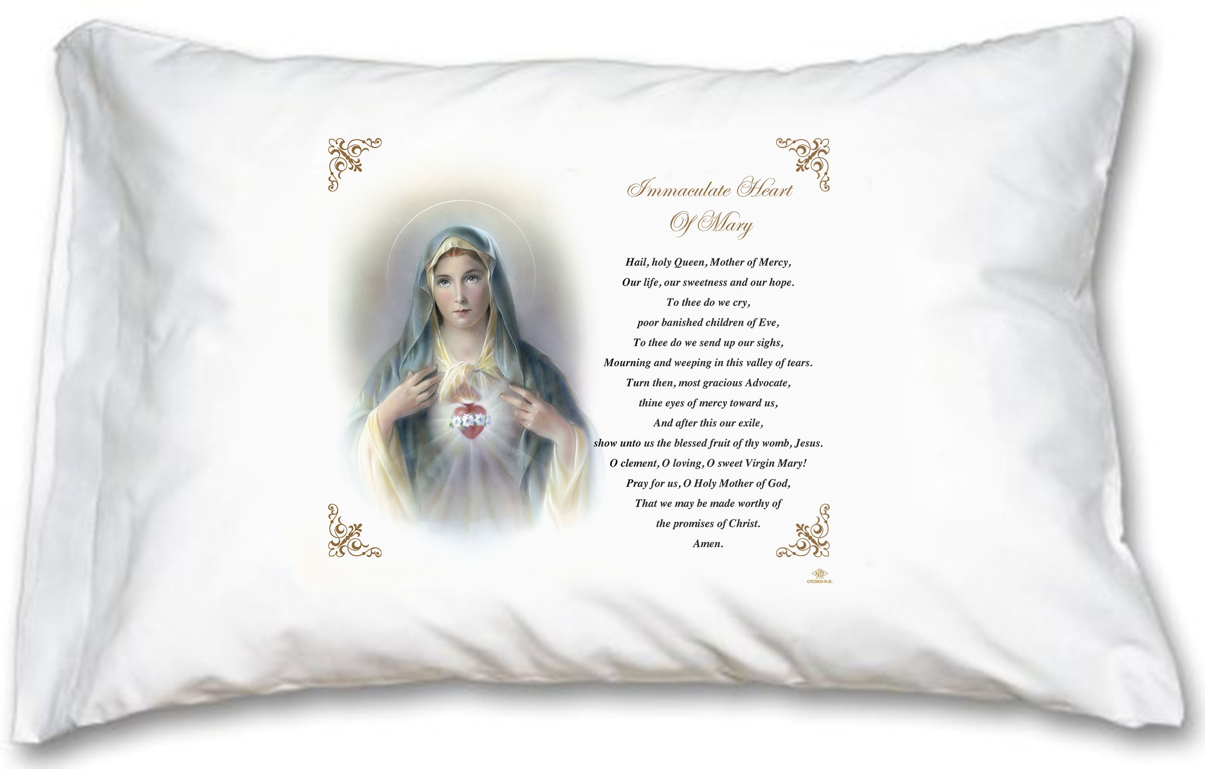 Immaculate Heart Of Mary Pillow Case For Casket English Prayer Cromo