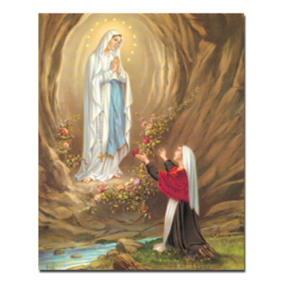 Our Lady of Lourdes 6x8 Print for Mass Card Folders - Cromo Cards